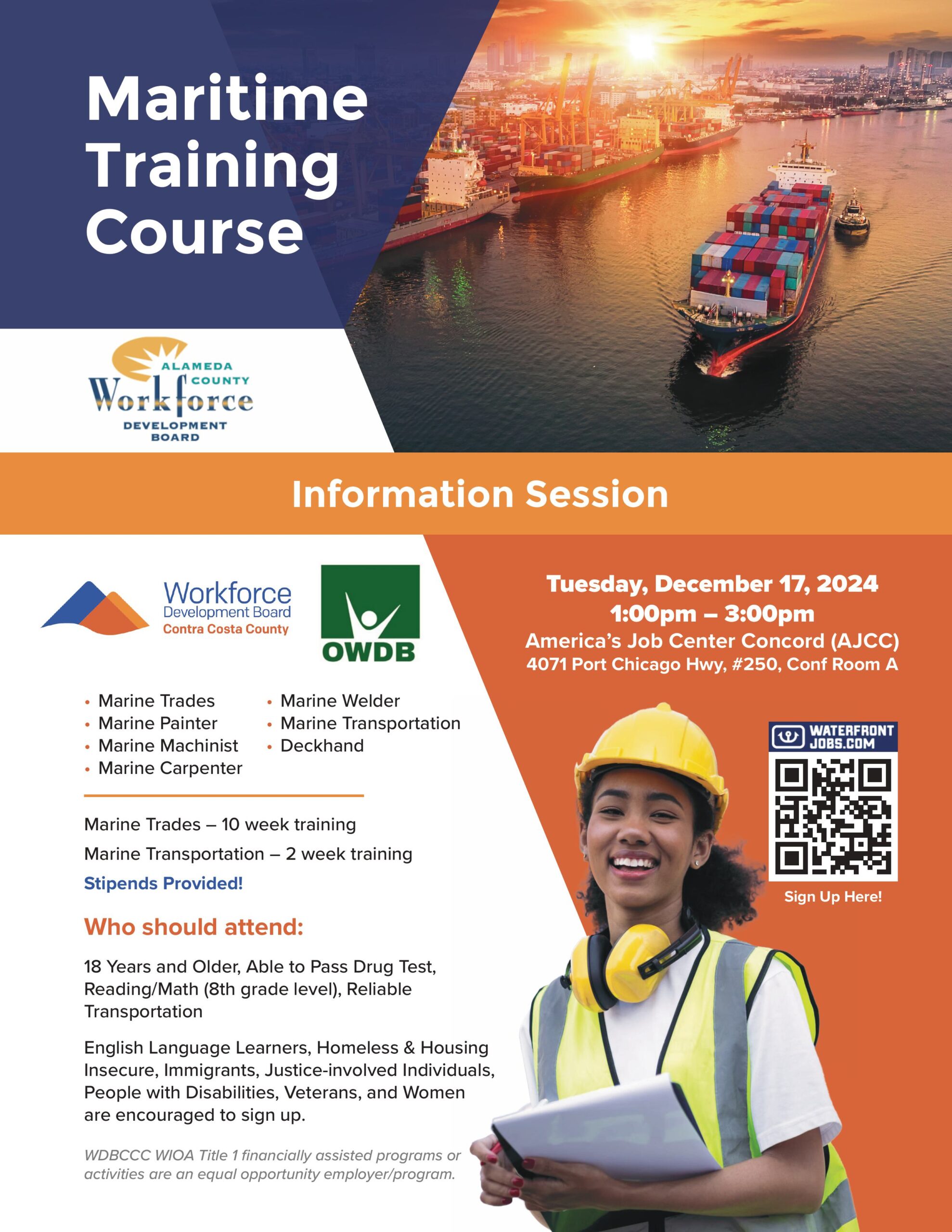 Shipping Training Module MARITIME TRAINING COURSE INFORMATION SESSION | East Bay Works